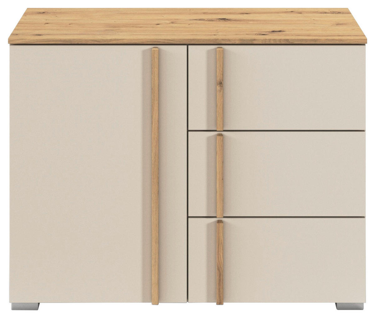 KOMMODE  in 80/61/42 cm  - Champagner/Alufarben, Design, Holz/Holzwerkstoff (80/61/42cm) - Stylife