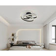 LED-DECKENLEUCHTE 48/52/23 cm   - Schwarz/Weiß, Design, Kunststoff/Metall (48/52/23cm) - Novel