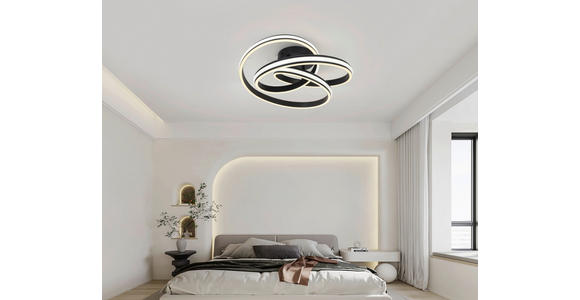 LED-DECKENLEUCHTE 48/52/23 cm   - Schwarz/Weiß, Design, Kunststoff/Metall (48/52/23cm) - Novel