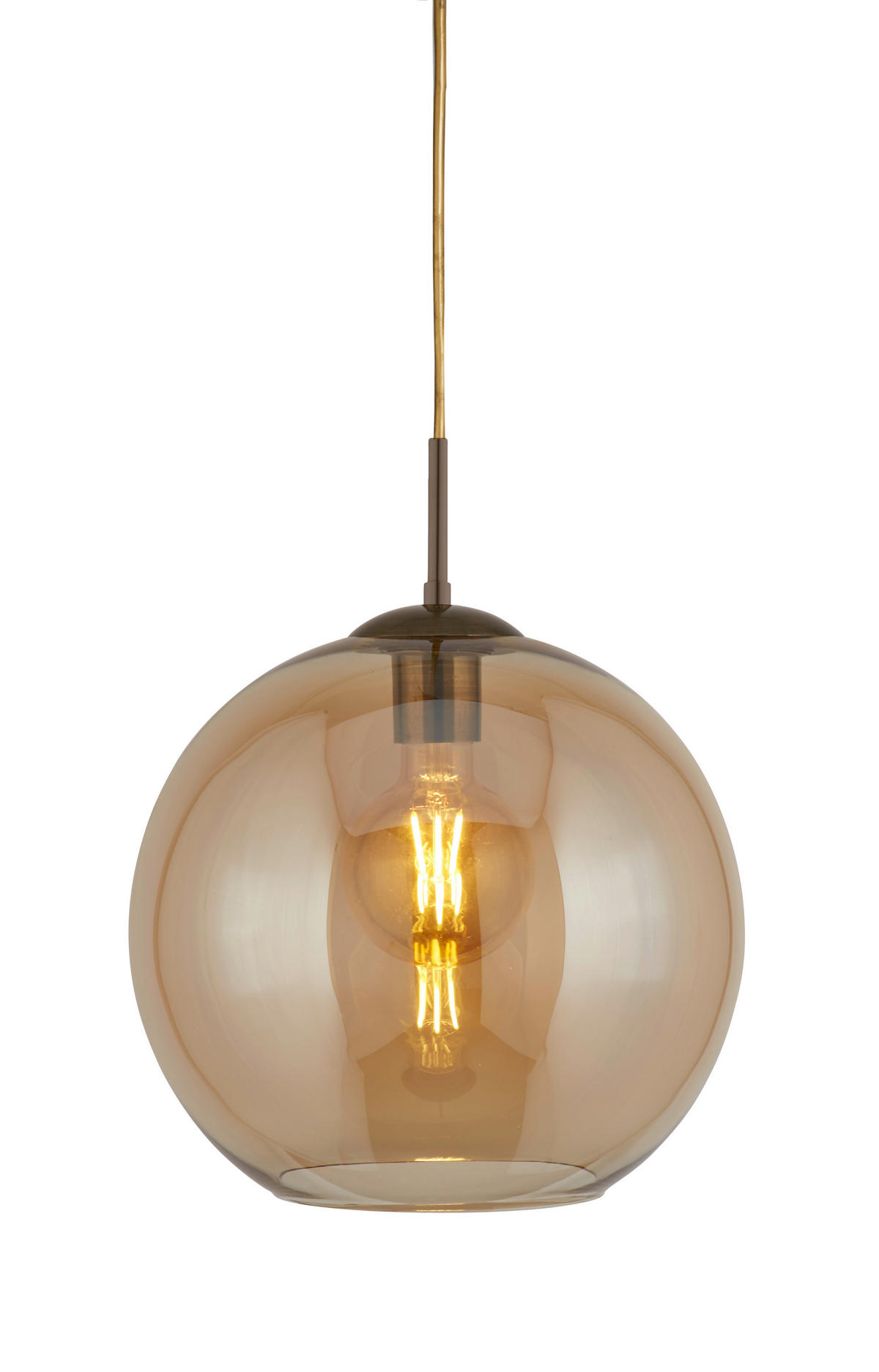 HÄNGELEUCHTE 25/120 cm  - Bernsteinfarben, Trend, Glas/Metall (25/120cm) - Searchlight