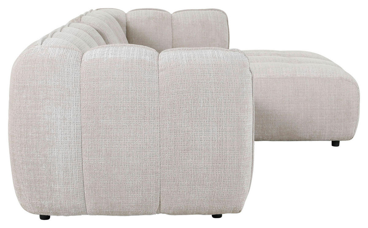 ECKSOFA in Chenille Creme  - Creme/Schwarz, Konventionell, Kunststoff/Textil (272/172cm) - Carryhome