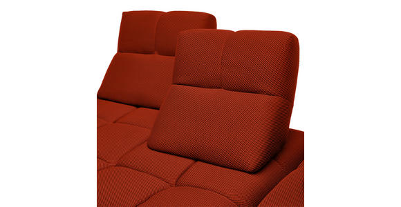 ECKSOFA in Struktur Dunkelorange 313/233 cm - Dunkelorange/Schwarz, Design, Kunststoff/Textil (313/233cm) - Emilio Belluti
