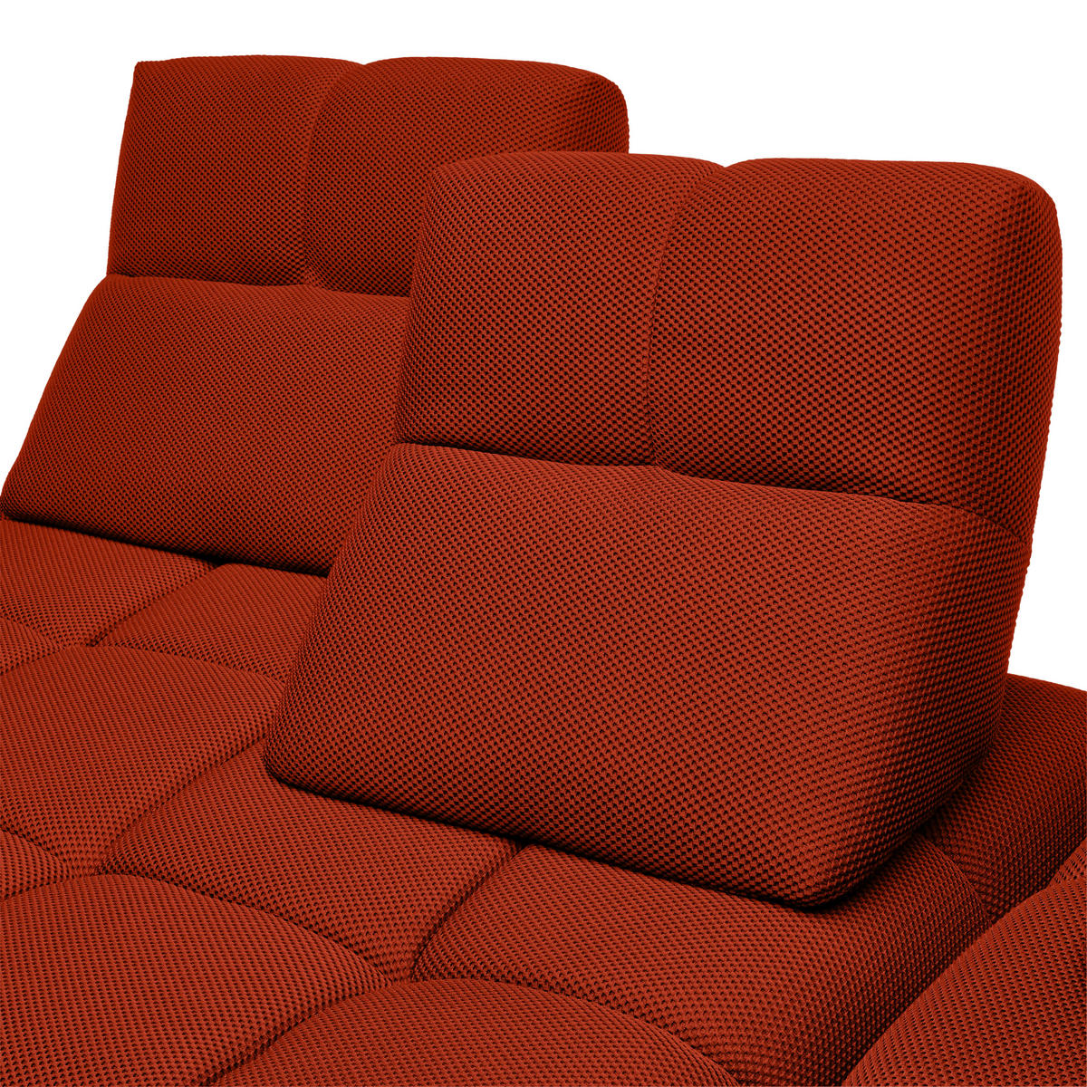 ECKSOFA  in Struktur Dunkelorange  313/233 cm  - Dunkelorange/Schwarz, Design, Kunststoff/Textil (313/233cm) - Belluti