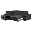 ECKSOFA Schwarz Flachgewebe  - Schwarz, KONVENTIONELL, Kunststoff/Textil (235/280cm) - Carryhome