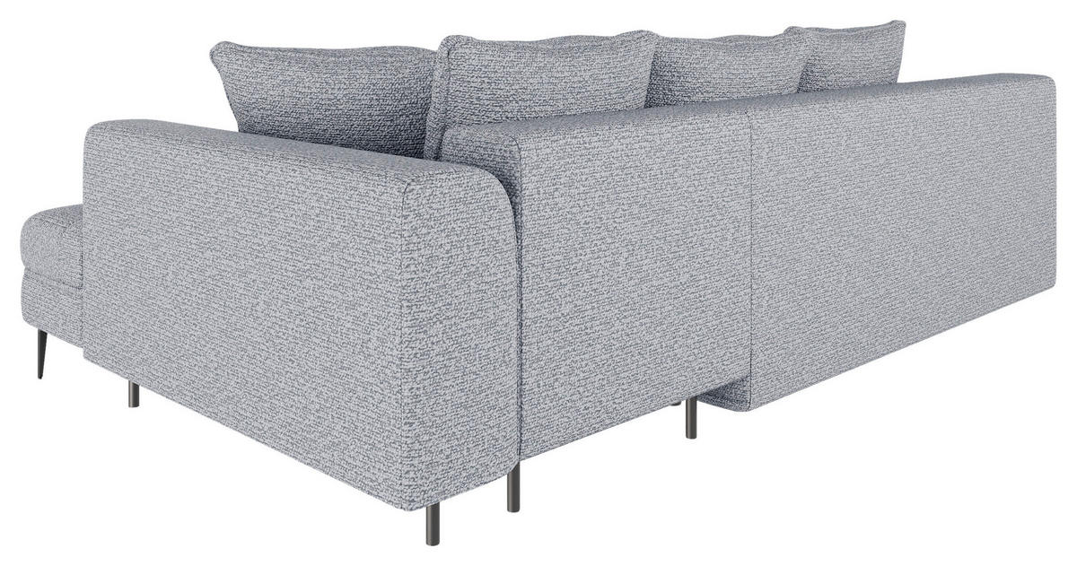 ECKSOFA Grau Struktur, Bouclé  - Schwarz/Grau, Design, Textil (177/276cm) - MID.YOU