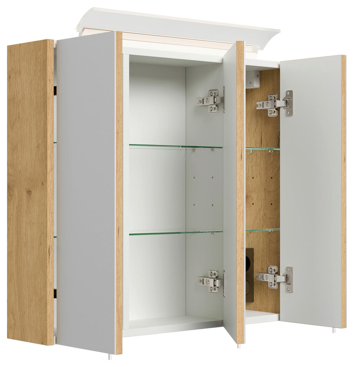 SPIEGELSCHRANK 70/62/17 cm  - Eichefarben, MODERN, Glas/Holzwerkstoff (70/62/17cm) - MID.YOU