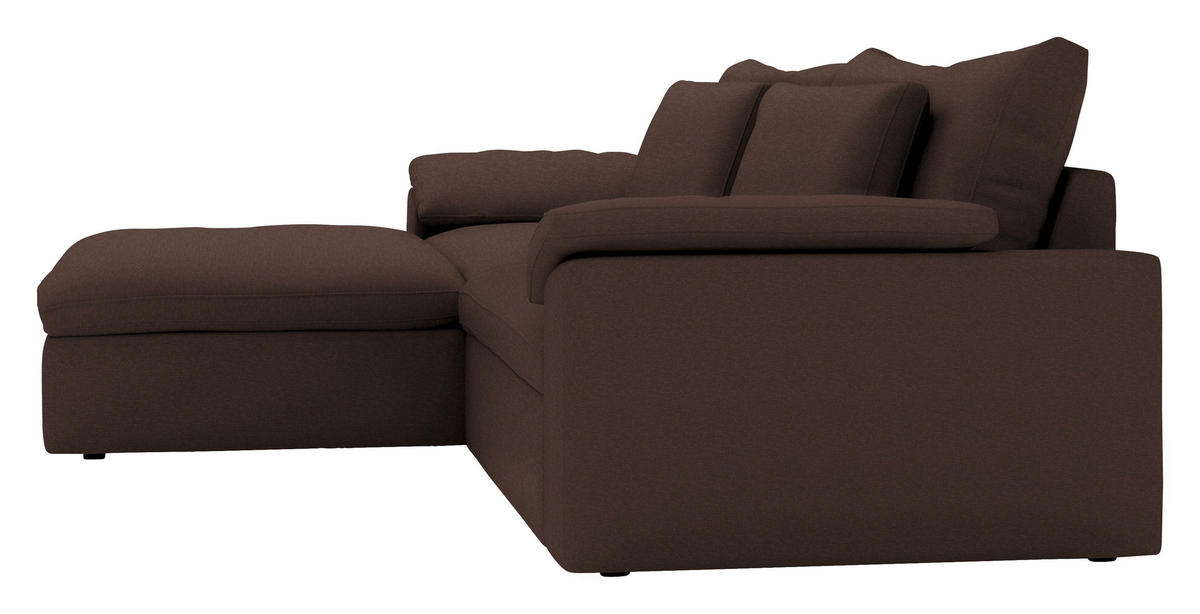 ECKSOFA  Chenille Braun  - Schwarz/Braun, Modern, Kunststoff/Textil (198/306cm) - Carryhome