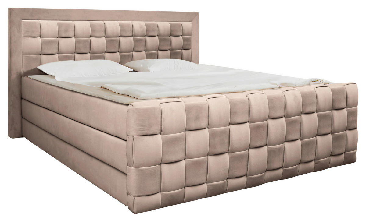 BOXSPRINGBETT 160/200 cm  in Beige  - Beige, MODERN, Textil (160/200cm) - Livetastic