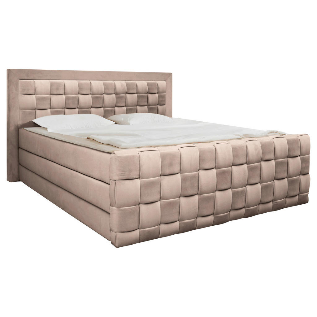 Thumbnail - Livetastic Boxspringbett, Beige, Textil, H4, Höhe ca. 18 cm, 160x200 cm, Bettkasten, gepolstertes Kopfteil, Topper durch...