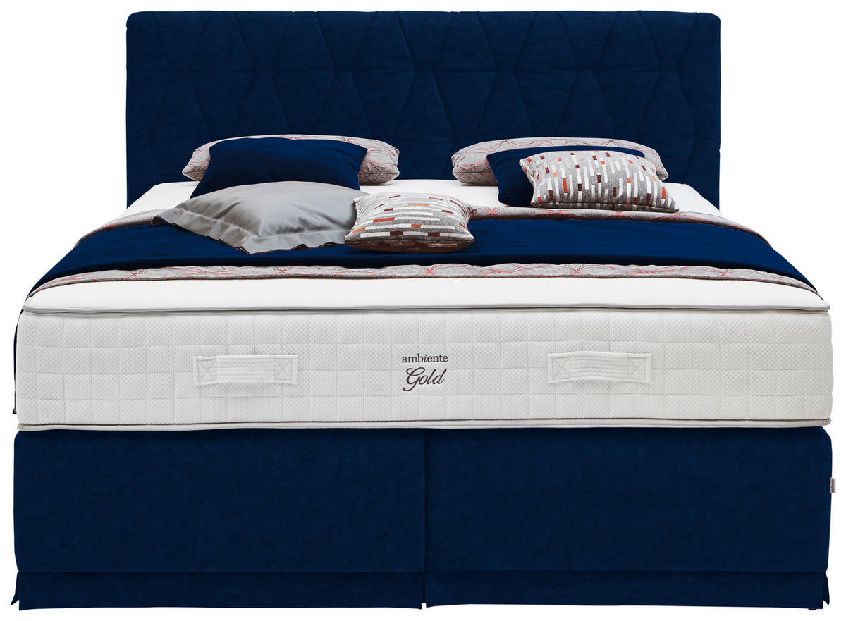 BOXSPRINGBETT 180/200 cm  in Blau  - Blau, Konventionell, Textil (180/200cm) - Ambiente