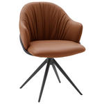 ARMLEHNSTUHL  in Echtleder pigmentiert  - Cognac/Anthrazit, Design, Leder (57/84/44,5cm) - Emilio Belluti