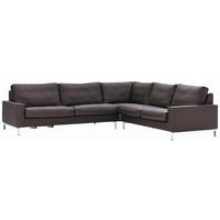 ECKSOFA in Echtleder Braun  280/252 cm  - Braun, KONVENTIONELL, Leder (280/252cm) - Erpo