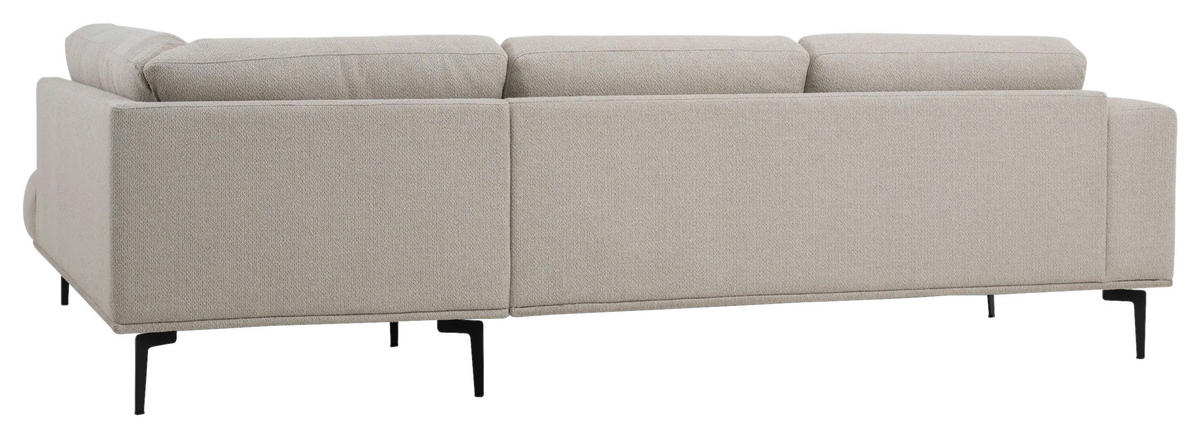 SOFFA i chenille beige  - beige/svart, Klassisk, metall/trä (213/397cm) - Pure Home Comfort