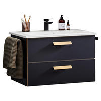 WASCHTISCHKOMBI 78 cm  - Eichefarben/Schwarz, MODERN, Holz/Holzwerkstoff (78cm) - Dieter Knoll