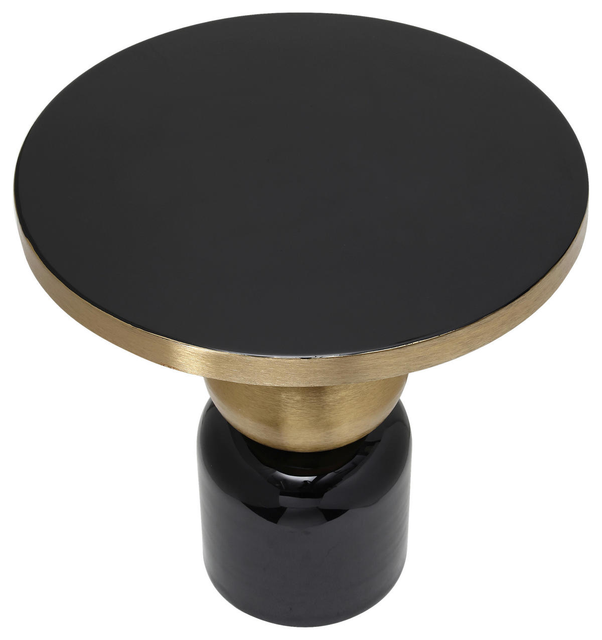 BEISTELLTISCH Schwarz, Goldfarben rund  - Goldfarben/Schwarz, Design, Metall (51/53cm) - Kayoom