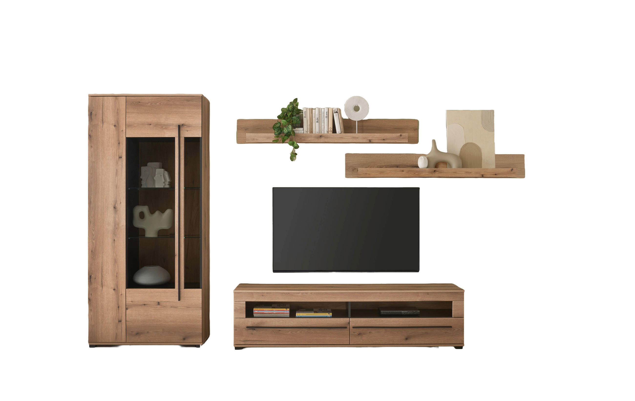 Livetastic Wohnwand Eiche 270x200x42 cm
