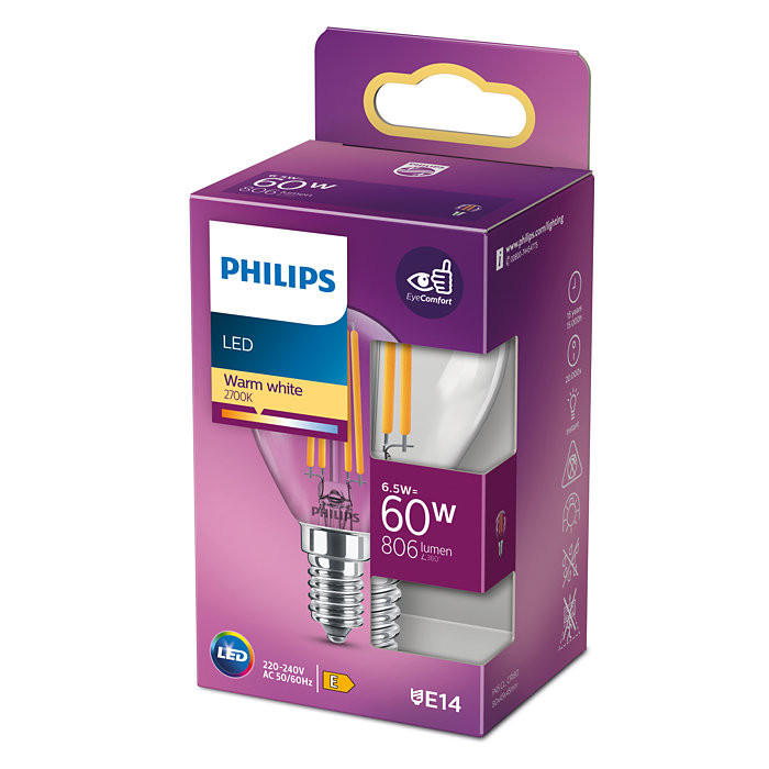 LED ŽARULJA - Basics, staklo (8/4,5/4,5cm) - Philips