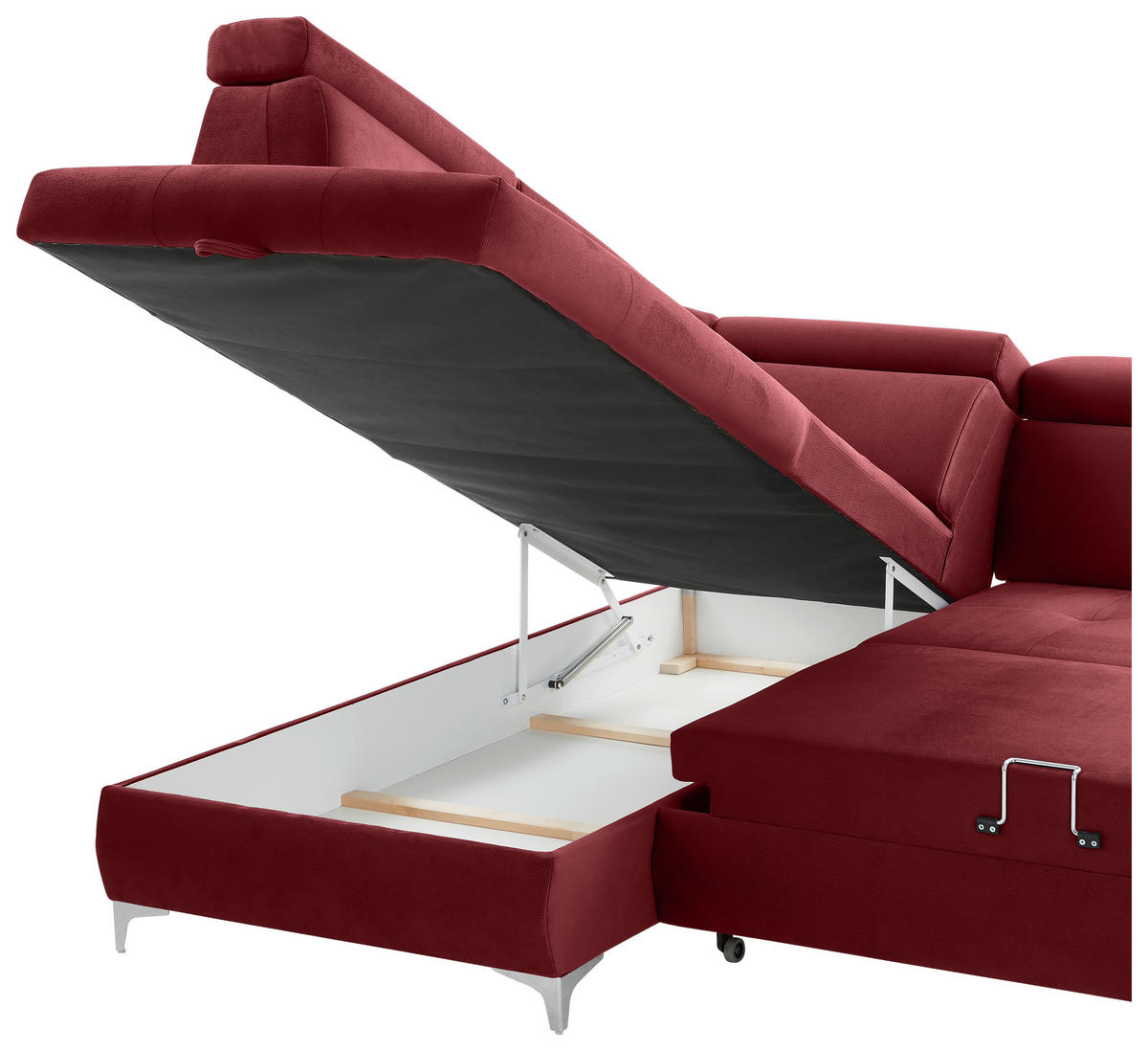 KUTNA GARNITURA tekstil  bordo   - bordo/boje kroma, Konvencionalno, tekstil/metal (206/271cm) - Carryhome