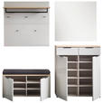 GARDEROBE 5-teilig in 200/197/40 cm - Kaschmir/Eichefarben, Design, Glas/Holzwerkstoff (200/197/40cm) - Voleo