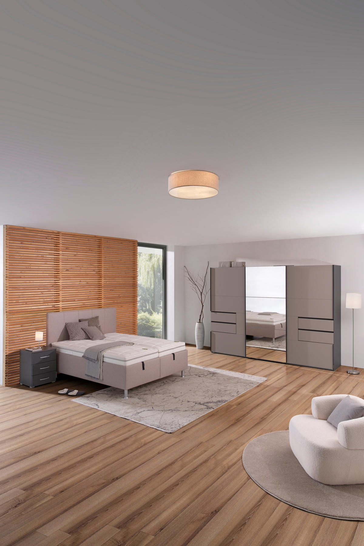 POLSTERBETT Matratze, gepolstertes Kopfteil, Lattenrost, Bettkasten Beige 160/200 cm  - Beige/Alufarben, MODERN, Holz/Holzwerkstoff (160/200cm) - Beldomo - Sleep
