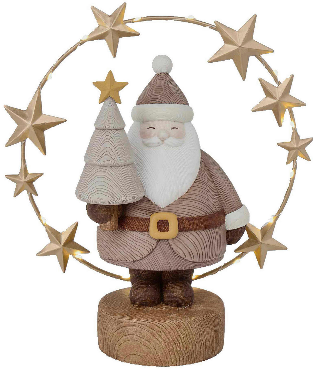 WEIHNACHTSMANN  - Goldfarben/Weiß, LIFESTYLE, Kunststoff/Metall (28,4/30,5/13,5cm) - X-Mas
