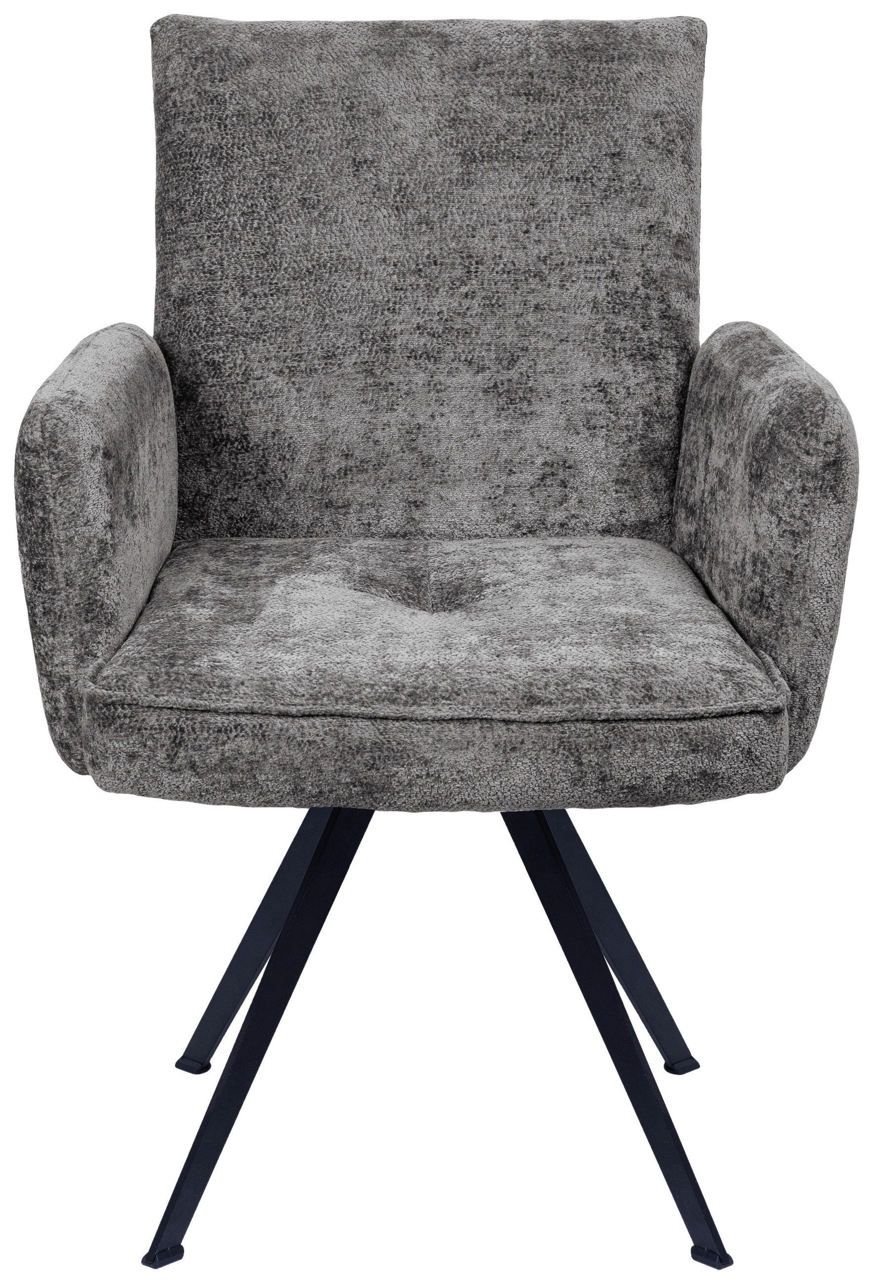 ARMLEHNSTUHL  in Eisen Teddystoff  - Schwarz/Braun, Design, Textil/Metall (64/87/71cm) - Welnova