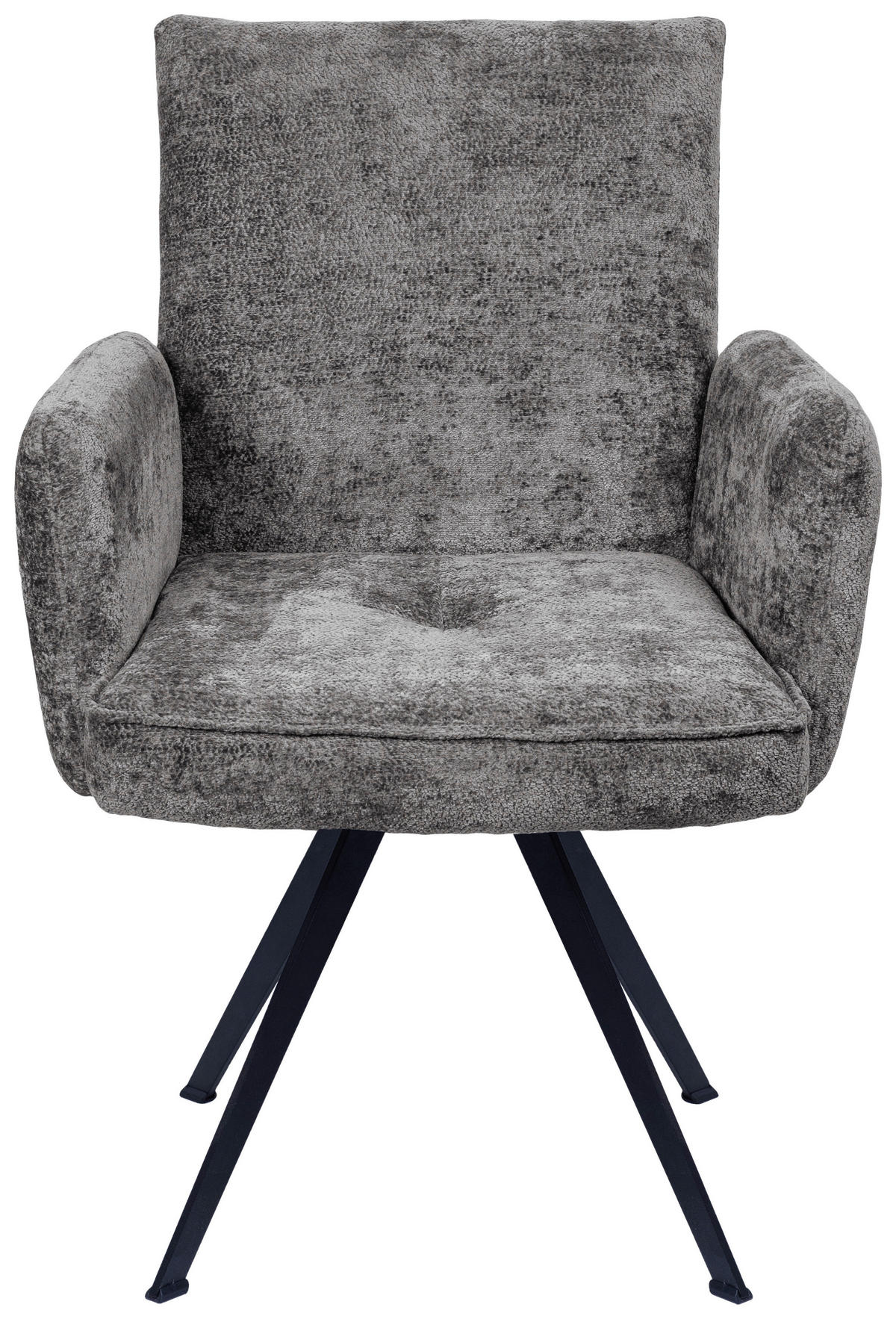 ARMLEHNSTUHL  in Eisen Teddystoff  - Schwarz/Braun, Design, Textil/Metall (64/87/71cm) - Welnova