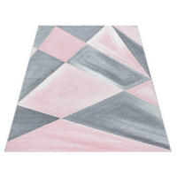 WEBTEPPICH 120/170 cm Beta Grau, Rosa  - Rosa/Grau, Basics, Textil (120/170cm) - Novel