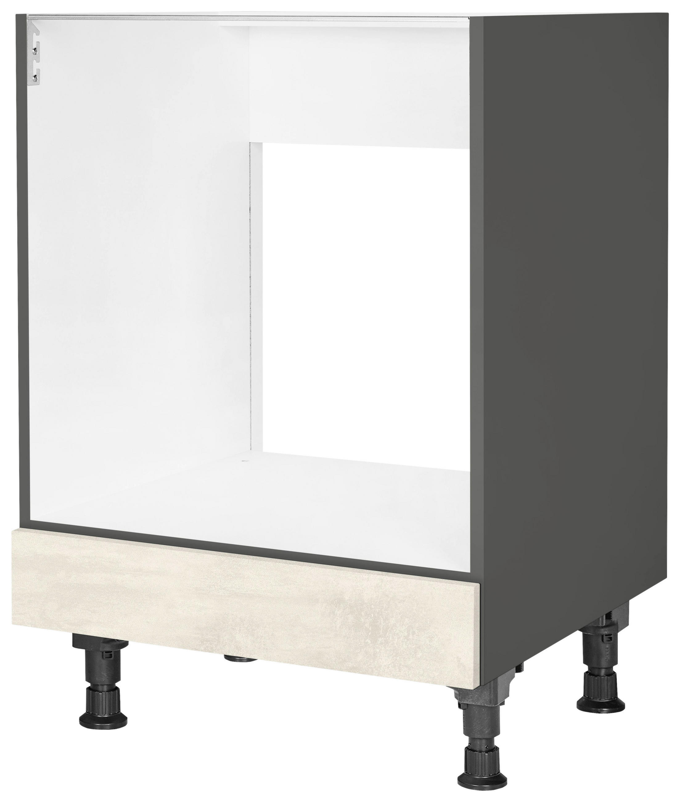 HERDUMBAUSCHRANK 60/87/56 cm  in Weiß  - Schieferfarben/Weiß, MODERN, Holzwerkstoff (60/87/56cm) - Nobilia