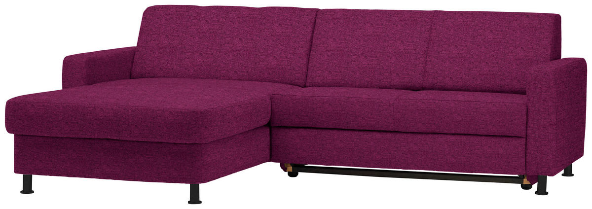 ECKSOFA in Webstoff Lila  - Lila/Schwarz, Design, Kunststoff/Textil (165/257cm) - Xora