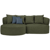 ECKSOFA in Chenille Grün  166/235 cm  - Blau/Schwarz, MODERN, Kunststoff/Textil (166/235cm) - Hom`in