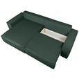 ECKSOFA Dunkelgrün Cord  - Dunkelgrün/Schwarz, KONVENTIONELL, Kunststoff/Textil (148/265cm) - Carryhome