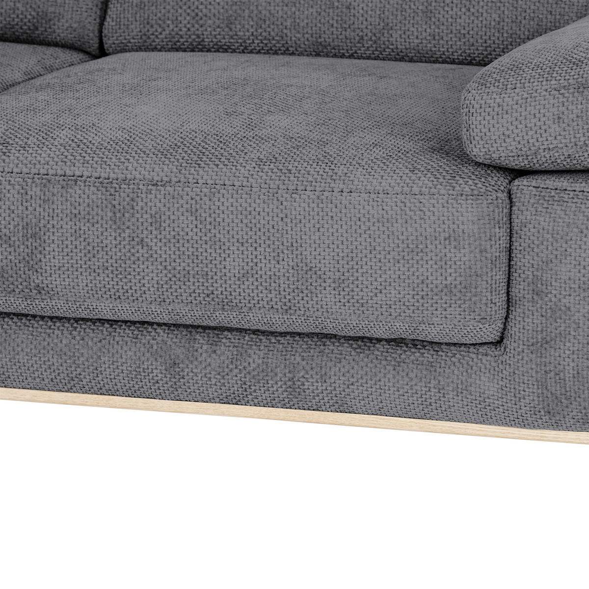 ECKSOFA in Struktur Grau  - Schwarz/Grau, Modern, Textil/Metall (194/283cm) - MID.YOU