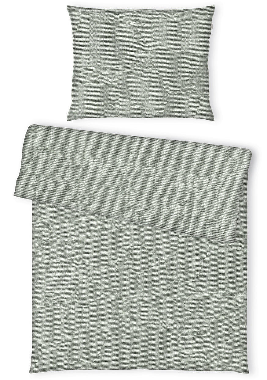 BETTWÄSCHE Tom Tailor Melange Bettwäsche mit Stehsaum Renforcé 140/200 cm  - Hellgrün, Basics, Textil (140/200cm) - Herding