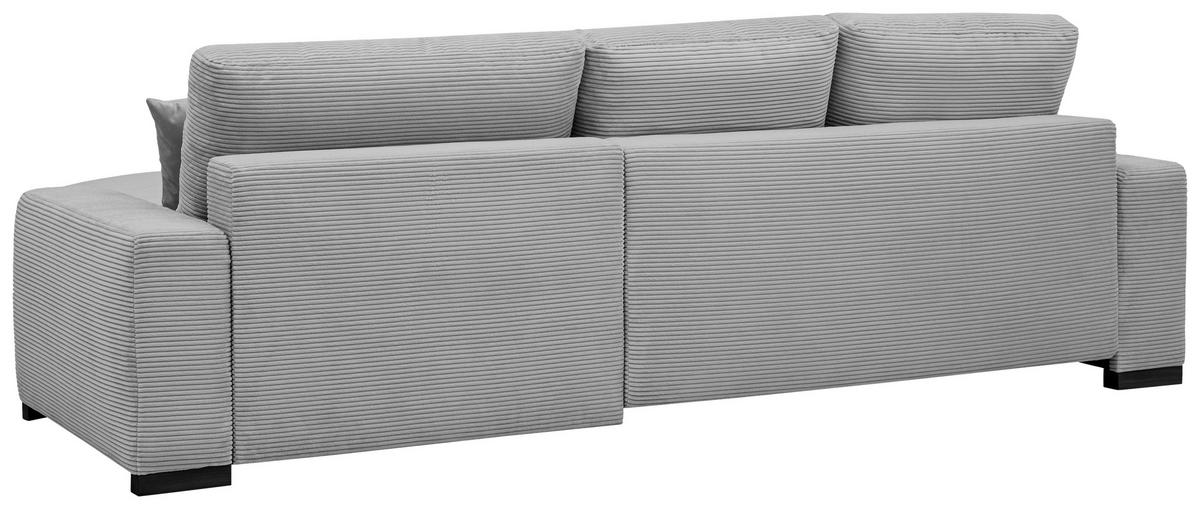 ECKSOFA in Cord Hellgrau  - Hellgrau/Schwarz, Design, Holz/Textil (264/184cm) - Stylife