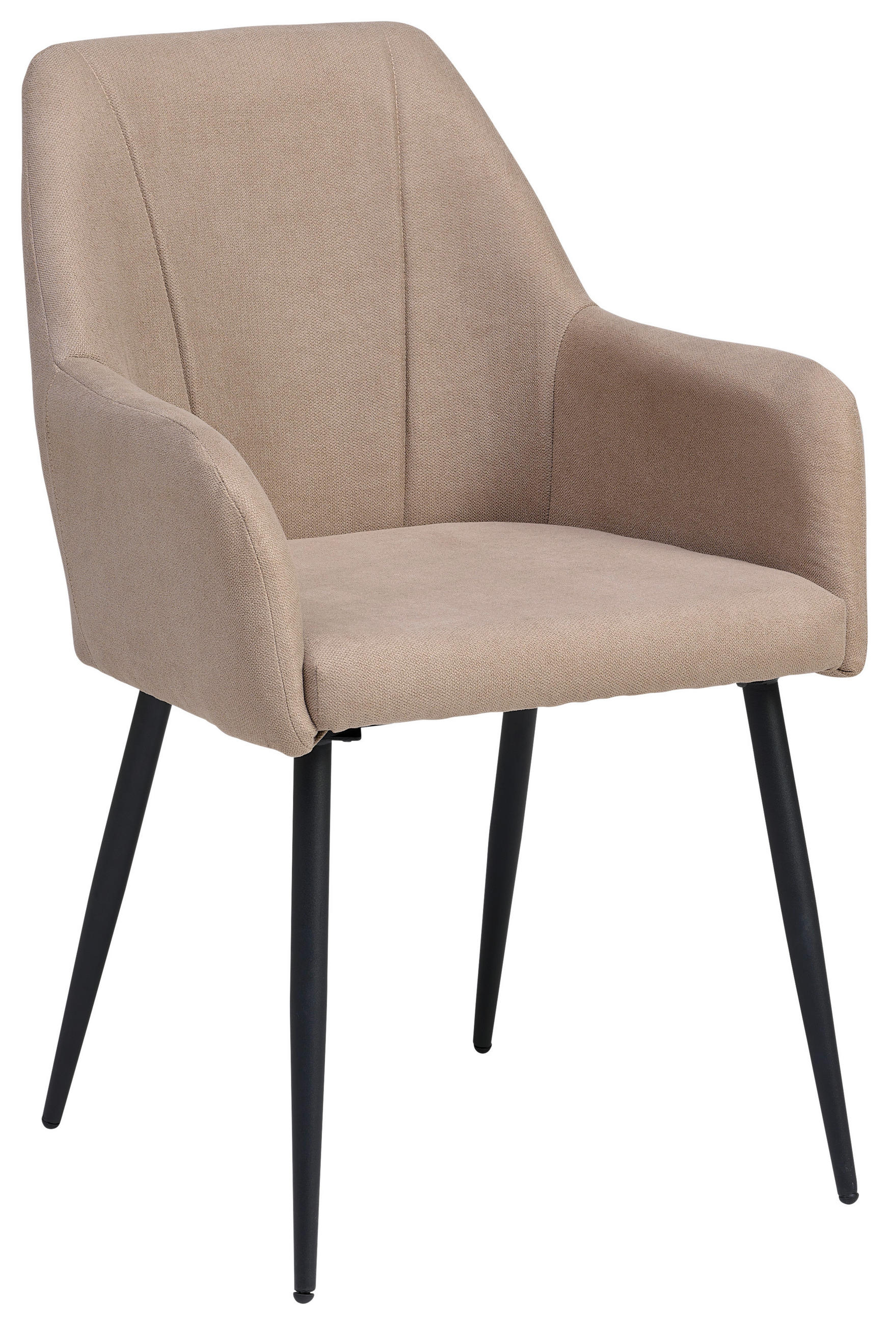 Scaun Cu Brațe din metal, textil, negru, cappuccino