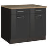 KÜCHENUNTERSCHRANK 100/85/60 cm  in Graphitfarben  - Silberfarben/Graphitfarben, MODERN, Holzwerkstoff/Metall (100/85/60cm) - Held