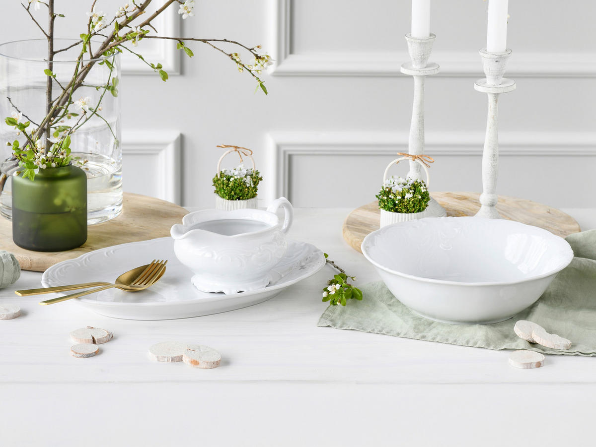 SERVIERSET 3TLG. Frederike weiss 3-teilig  - Weiß, Basics, Keramik - Creatable