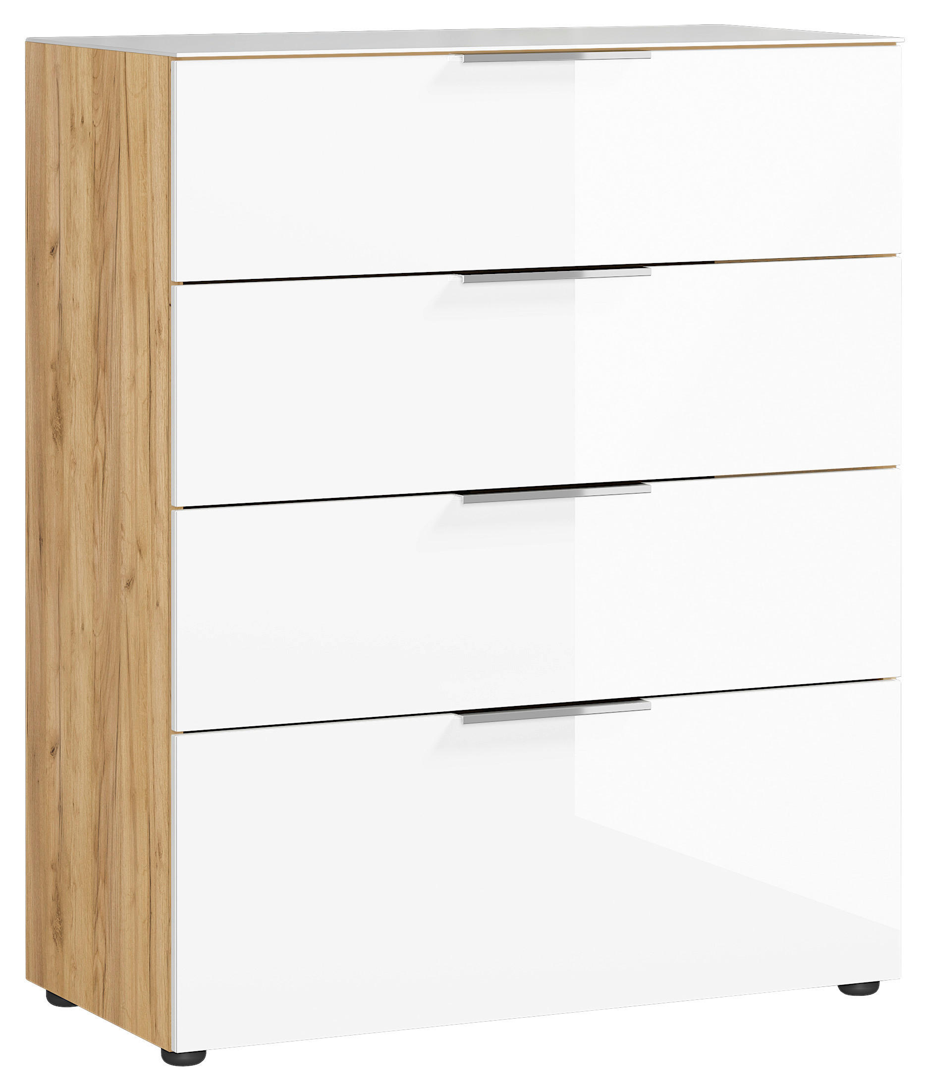 KOMÓD 83/102/42 cm  - krómszínű/tölgyfa színű, Modern, műanyag/faalapú anyag (83/102/42cm) - Premium Living