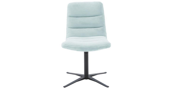 STUHL - Schwarz/Hellblau, Design, Textil/Metall (52/88/66cm) - Dieter Knoll