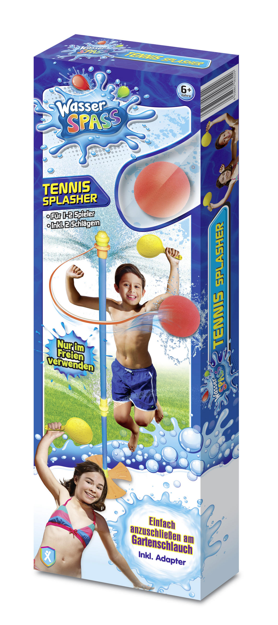 Tennis Splasher Wasserspaß Tennis Splasher Rot, Grün, Gelb, Blau  - Blau/Gelb, KONVENTIONELL, Kunststoff (20,3/63,5/5,7cm)