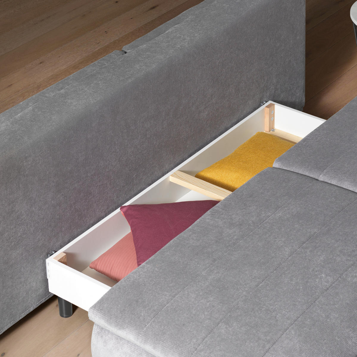 BOXSPRING SOFA siva  - siva/crna, Dizajnerski, tekstil/metal (204/93/100cm) - Novel