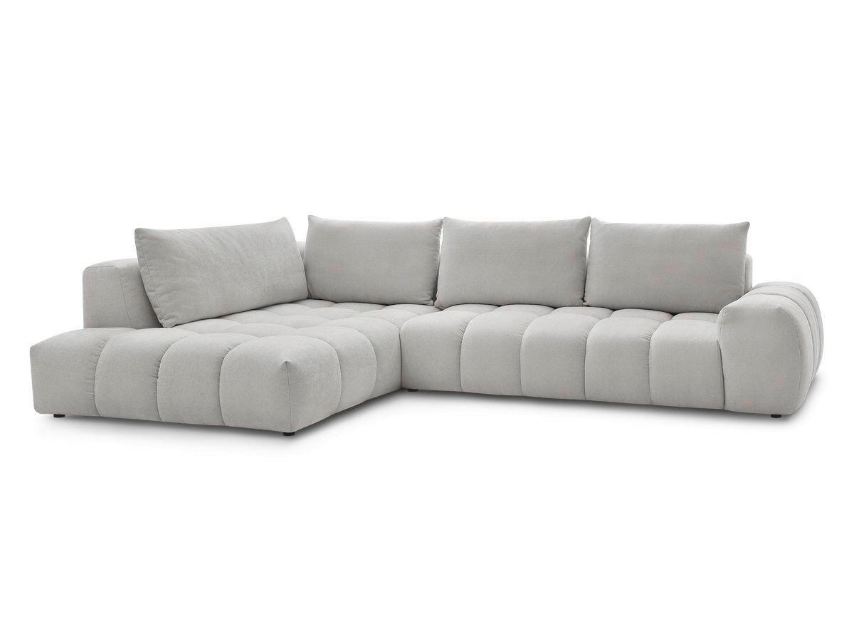 ECKSOFA Ottomane links  EVEREST Hellgrau Struktur  - Hellgrau/Schwarz, MODERN, Kunststoff/Textil (210/352cm)