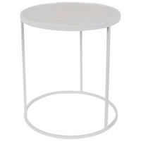 MASĂ AUXILIARĂ in metal, ceramică, material pe bază de lemn 40/40/45 cm  - alb, Modern, ceramică/metal (40/40/45cm) - Lomoco