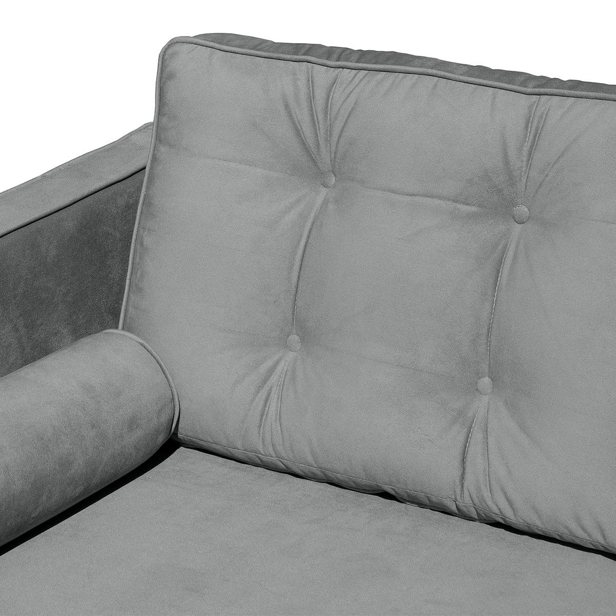 ECKSOFA VANCOUVER in Mikrofaser Anthrazit Zierkissen, Rückenkissen  169/240 cm  - Anthrazit/Braun, Design, Holz/Textil (169/240cm) - P & B