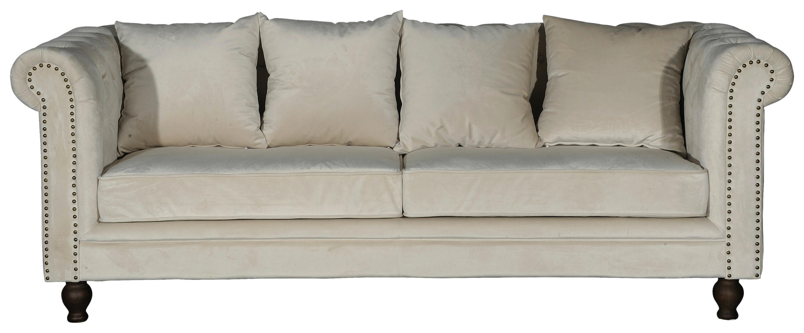 CHESTERFIELD-SOFA Creme  - Creme, Design, Textil (217/80/88cm) - Livetastic