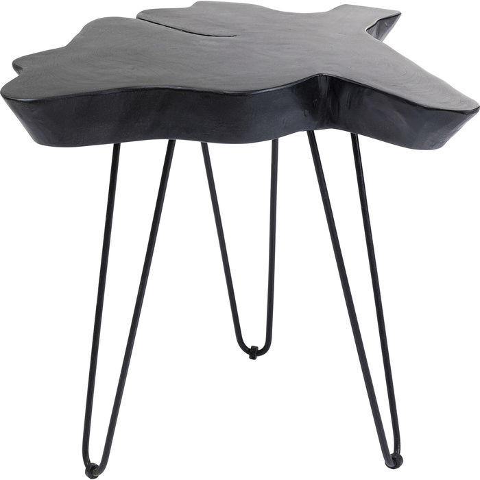 COUCHTISCH Unikat Teakholz massiv 50/50/50 cm Schwarz  - Schwarz, LIFESTYLE, Holz/Metall (50/50/50cm) - Kare-Design