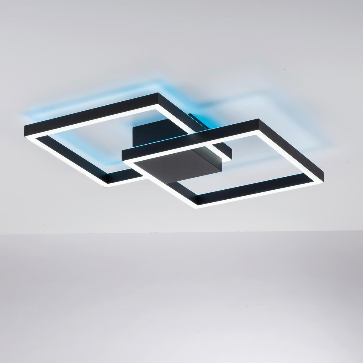 LED-DECKENLEUCHTE 52,5/52,5/9,5 cm    - Schwarz, Design, Kunststoff/Metall (52,5/52,5/9,5cm) - Paul Neuhaus