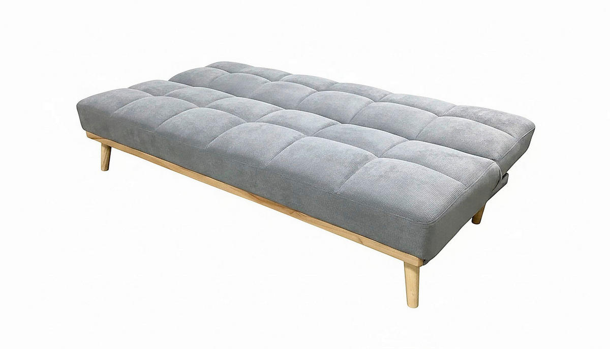 SCHLAFSOFA UNDICI in Webstoff Grau  - Naturfarben/Grau, Design, Holz/Textil (190/84/80cm) - P & B