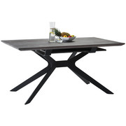 ESSTISCH in Holz, Metall 160(215)/90/76 cm - Fichtefarben/Schwarz, MODERN, Holz/Metall (160(215)/90/76cm) - Anrei